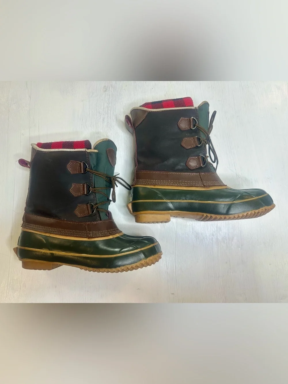 Greatland Duck Boots Mens 9 Thermolite Insulated Green Brown Waterproof Winter